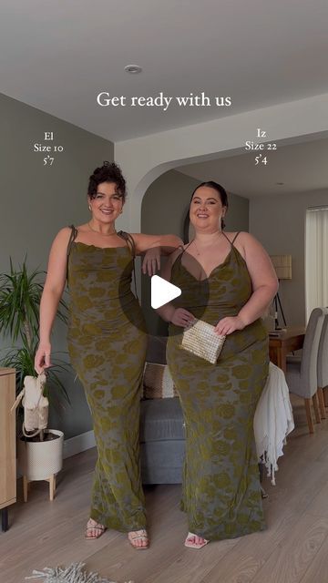 Iz and El | Inclusive Fashion on Instagram: "Affordable size inclusive wedding guest outfit 👏🏼👏🏼👏🏼this cowl neck maxi dress is giving glam with a mixture of mesh and velvet floral and we think it’s perfect for any occasion you have coming up  Comment wedding guest if you want the links 🫶🏼  #stylingreel #reeloftheday #fashionreel #30daysofoutfits #outfitchallenge #weddingguestdress #sizeinclusive #sizeinclusivity #sizeinclusivefashion #stylenotfashion #stylenotsize #matchingoutfits #duo #matchingstyle #coordinatingoutfits #stylingreels #plussizefashion #plussizeuk #size10 #occasionwear #occasiondresses #occasionoutfits #racesoutfit #weddingguestoutfit #weddingguestoutfitideas" Engagement Party Guest Outfit, Quince Guest Outfit Dresses, Couple Wedding Guest Outfits, Wedding Guest Plus Size, Wedding Guest Dress Plus Size, Cowl Neck Maxi Dress, Plus Size Wedding Guest, Plus Size Wedding Guest Dresses, Inclusive Fashion