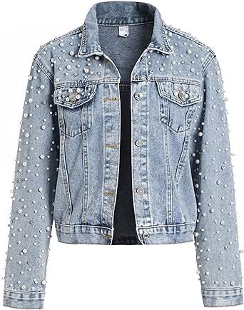 Denim Jacket Crop, Fashion Denim Jacket, Denim Jacket Cropped, Womens Denim Jumpsuit, Women Denim Jacket, Jacket Crop, Summer Knit Tops, Rhinestone Jeans, Denim Jacket Fashion