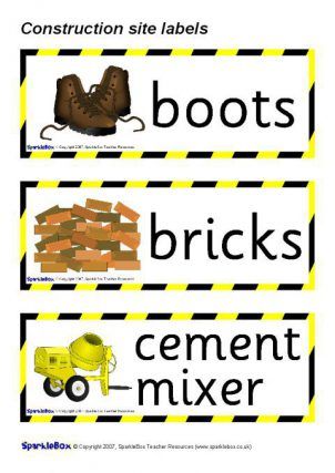 Construction Site Printables for Primary School - SparkleBox Aistear Themes, Construction Dramatic Play, Dramatic Play Centers Preschool, Construction Activities Preschool, Kindergarten Building, Construction Signs Printable, Construction Theme Preschool, Preschool Construction, Construction Unit