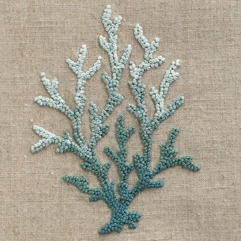 Modern Stitching, Embroidery Pen, French Knot Embroidery, Making Clothes, Coral Design, Navy Style, Punch Needle Embroidery, French Knots, French Knot