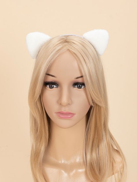 White  Collar  Acrylic Plain Headwear Embellished   Costumes & Accessories White Cat Ears, Cat Ear, White Cat, White Collar, Cat Ears, Costume Accessories, Tiara, Collar, Hats