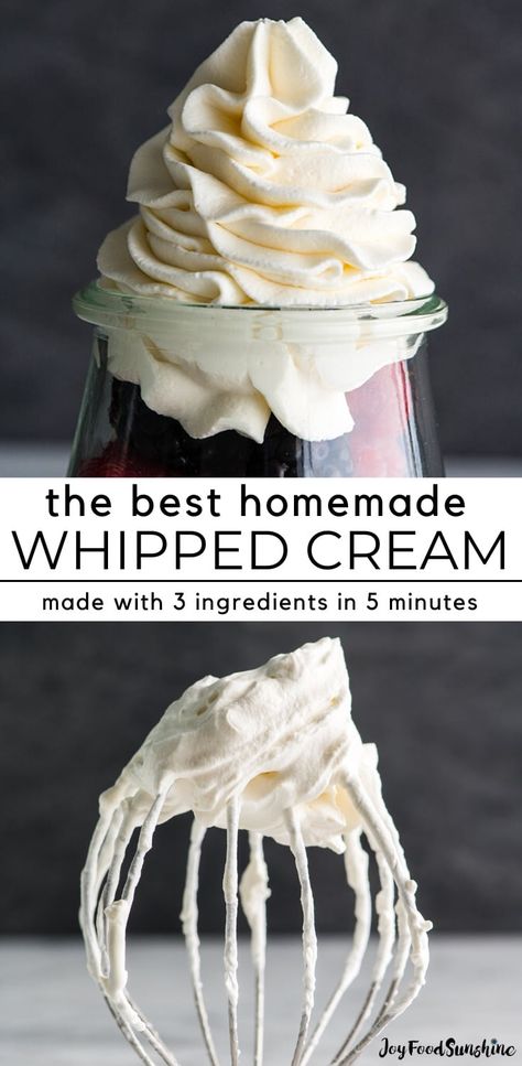 Best Homemade Whipped Cream, Homemade Whipped Cream Recipe, Whipped Cream Recipe, Making Whipped Cream, Whipped Cream Cheese, Homemade Whipped Cream, Easy Dessert, Food Cakes, Frosting Recipes