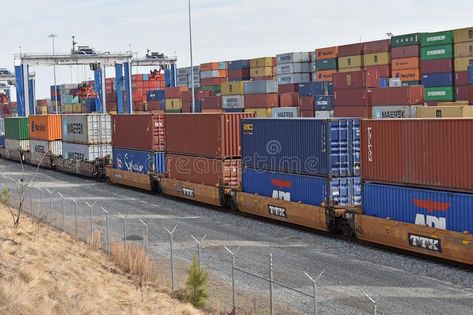 Inland Port Greer of South Carolina Ports Authority. Inland Port Greer of the So #Sponsored , #advertisement, #Ad, #Port, #Ports, #Authority, #Greer Double Decker Train, Train Service, Electric Train, Mombasa, Port Authority, South Carolina, Kenya, Photo Image, Editorial