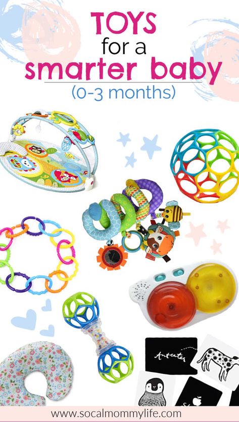 Developmental activities for a smarter baby (0-3) months - SoCal Mommy Life 3 Month Old Toys, Baby Routines, Developmental Activities, Baby Development Activities, 2 Month Old Baby, Infant Toys, Baby Toys Newborn, Best Baby Toys, Stella Rose