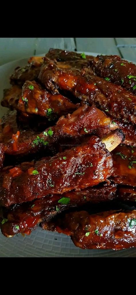 Air Fryer Recipes | Honey garlic sticky ribs... | Facebook Sticky Ribs Recipe, Crockpot Pork Ribs, Pork Spare Ribs Recipe, Honey Garlic Ribs, Pork Spareribs, Sticky Ribs, Ree Drummond Recipes, Grandma Cooking, Pork Spare Ribs