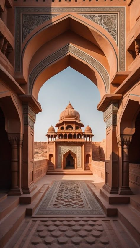 Rajasthan Street Photography, Indian Gates Design, Samadhi Design, Indian Architecture Aesthetic, Indian Arches, Castle Indian, Islamic Architecture House, Jaipur Wallpaper, Rajasthan Aesthetic