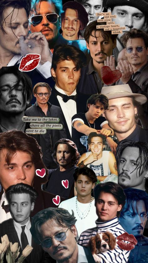 #wallpaper #johnnydepp Jonny Dep, 90s Johnny Depp, 2000s Men, Johnny Be Good, Johnny Depp Wallpaper, Deep Wallpaper, Movie Collage, 90s Wallpaper, Johnny Depp Fans