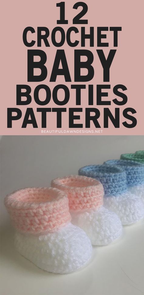 Crochet Baby Booties Easy Free Pattern, Easy Baby Booties Crochet Pattern Free, Crochet Baby Booties Patterns Free Easy, Newborn Crochet Booties Free Pattern, Easy Crochet Booties, Free Baby Booties Crochet Pattern, How To Crochet Baby Booties, Easy Baby Booties Crochet, Free Crochet Baby Booties Pattern