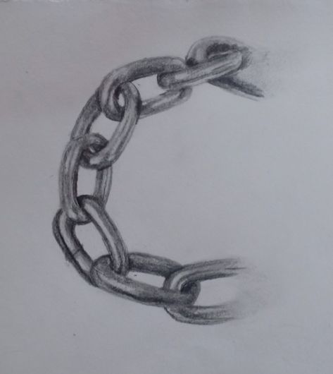 This is a pencil sketch by my 13 year old son Malhar... He likes drawing a lot Chains Pencil Drawing, Jewelry Chain Drawing, Person In Chains Drawing Reference, Chain Necklace Drawing, Drawing Chains, Chain Sketch, How To Draw Chains, Chain Drawing, Lock Drawing