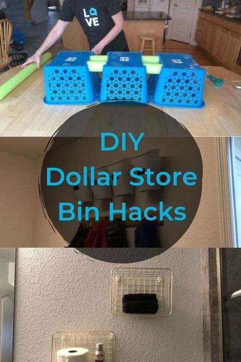 #rustic #rusticdecor #farmhouse Diy Clothes Basket Storage, Make Your Own Storage Bins, Cheap Bathroom Storage Ideas, Diy Dollar Store Storage Ideas, Decorate Plastic Bins Storage Containers, Cheap Craft Storage, Fidget Storage Ideas, Easy Diy Storage Ideas, Diy Hanging Baskets Storage