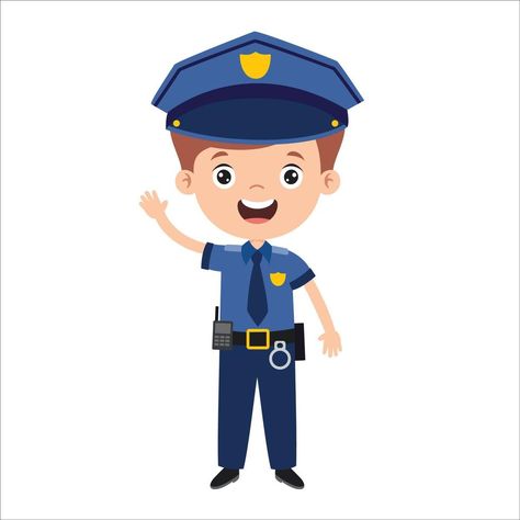 Community Helpers Pictures, Birthday Tarpaulin Design, Vector Illustration Character, Community Policing, Female Police Officers, Police Uniforms, Community Helpers, Character Collection, The Cartoon