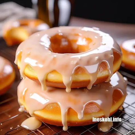 Glazed Donuts Recipe | InesKohl Kitchen Glazed Donuts Recipe, Ineskohl Kitchen, Donuts At Home, Yeast Packet, Easy Donut Recipe, Easy Donuts, Fried Donuts, Glazed Donuts, Donuts Recipe