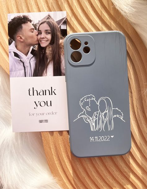 Custom Line Art Phone Case Couple Phone Cases Pictures, Customised Gifts For Him, Custom Gifts For Boyfriend, Line Art From Photo, Phone Case Couple, Custom Phone Cases Ideas, Couple Phone Cases, Digital Sketching