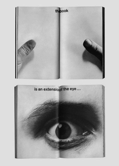 From the Medium is the Massage by Marshall McLuhan Book Page Layout Design, Book Page Layout, Artist's Book, Marshall Mcluhan, Design Collage, Page Layout Design, Zine Design, Become A Photographer, Visual Culture