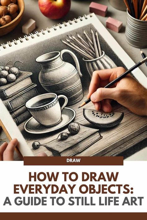 How to Draw Everyday Objects: A Guide to Still Life Art – Urbaki Art Still Life Drawing Tips, Draw Everyday, Drawing Still Life, Still Life Sketch, Beginner Drawing Lessons, Bowl Of Fruit, Beginner Sketches, Life Drawing Reference, Sketch Videos