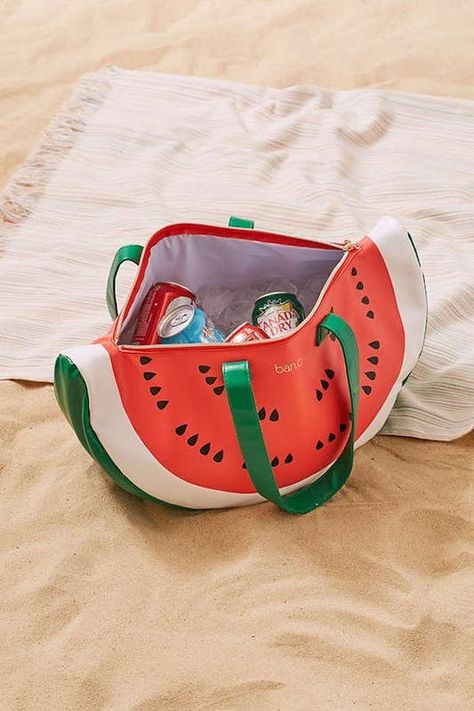 This waterproof watermelon-shaped bag will keep up to 42 lbs of your favorite drinks + snacks cool. Watermelon Cooler, Watermelon Party, Beach Essentials, Cool Things, Cooler Bag, Beach Accessories, Beach Bum, Beach Babe, Summer Essentials