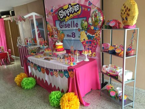 Shopkins Birthday Party Ideas | Photo 9 of 9 | Catch My Party Shopkins Birthday Party Ideas, Shopkins Party Decorations, Shopkins Bday, Photo Screen, Shopkins Birthday Party, Shopkins Party, Shopkins Birthday, Girls Party Favors, Donut Party