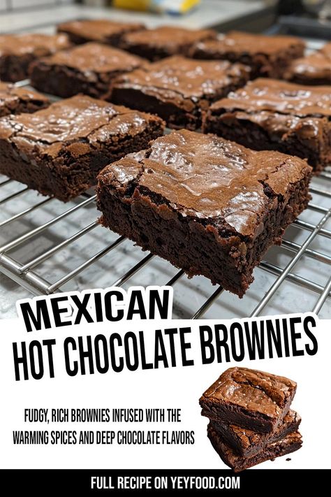 Mexican Hot Chocolate Brownies Dreaming of a warm hug in brownie form? Look no further than these Mexican Hot Chocolate Brownies. Imagine fudgy, rich brownies infused with the warming spices and deep chocolate flavors of Hot Chocolate Brownies Recipe, Mexican Hot Chocolate Brownies, Hot Chocolate Desserts, Mexican Mocha, Hot Chocolate Brownies, Hacks For Home, Cowboy Casserole, 2024 Family, Mexican Chocolate