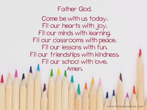 Prayer Before Class - Simple Short Classroom Prayers Prayers For Kindergarteners, Before School Prayer For Kids, Prayers For School Children, Prayers For Classroom, Prayers For Students And Teachers, Back To School Prayer Quotes, Prayer For Kindergarten Children, Simple Prayers For Kids, Back To School Prayers For Kids