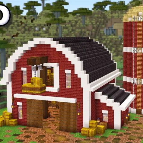 For players with some skill in the game, the Red Barn is a small house with creativity and cuteness that is great in Minecraft. For your own land, you will need a really cute one-story design farm that can accommodate all kinds of fruits and vegetables. Additionally, raise a few additional herbivorous animals, such as pigs, cows, and so forth, to provide you with milk, meat, and other necessities of life. Small Minecraft House Ideas, Small Minecraft House, Minecraft Barn, Minecraft Village Ideas, Minecraft Horse, Cherry Blossom House, Minecraft Pfp, Build In Minecraft, Cottage Minecraft