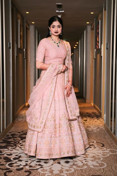 Baby Pink Bridal Lehenga, Baby Pink Lehenga, Bridal Lehenga Images, Latest Wedding Dress, Lehenga Images, Pink Bridal Lehenga, Engagement Dress For Bride, Desi Clothing, Wedding Dresses Images