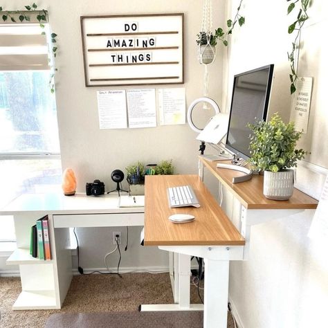 Bedroom Office Combo, Wfh Office, Moving Ideas, Project Room, Guest Bedroom/office, Standing Desk Office, Cozy Home Office, House Moving, Office Remodel