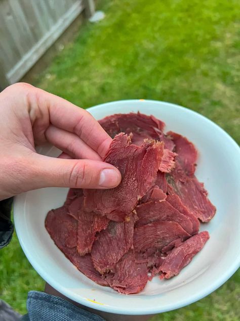 Corned Venison - Wife Of A Hunter Corned Venison Recipe, Corned Venison, Making Hot Dogs, Corn Beef, Corned Beef Recipes, Paprika Pork, Meat Slicers, Venison Recipes, Beef Recipes