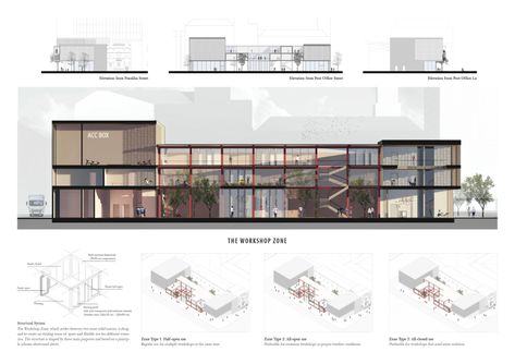 Community Hub Architecture Design, Commercial Hub Architecture, Creative Hub Design, Community Hub Design, Community Hub Architecture, Creative Hub Architecture, Community Design Architecture, Community Space Architecture, Hub Architecture