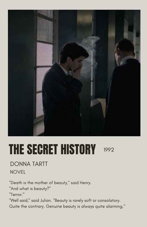 The Secret History Poster, The Secret History Aesthetic, Literature Posters, History Poster, Old Posters, Polaroid Poster, Book Annotation, Movie Posters Minimalist, Book Posters