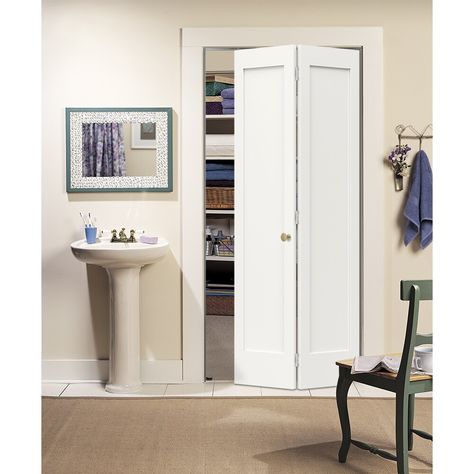 Linen closet in bathroom