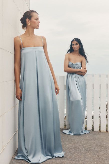 Powder Blue Bridesmaid Dress, Powder Blue Gown, Patterned Bridesmaid Dresses, Powder Blue Dress, Elegant Outfit Classy, Blue Bridesmaid Dress, Shona Joy, Blue Gown, Column Dress