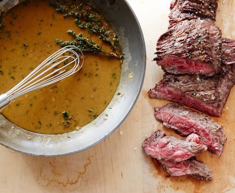 How to Make Perfect Pan Sauce Every Time photo - Perfect for the winter steak!!! Skirt Steak Recipes, Chef Boyardee, Pan Sauce, Skirt Steak, Pan Seared, Pork Tenderloin, Beef Dishes, Steak Recipes, Cooking Techniques