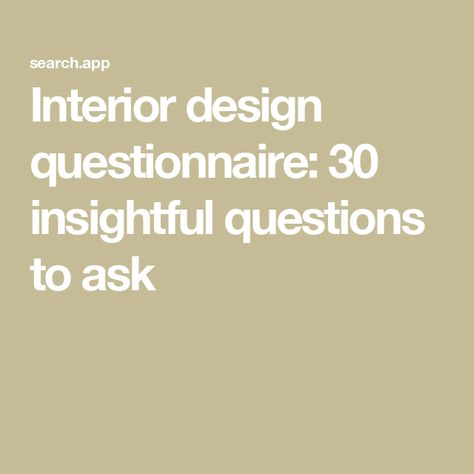 Interior design questionnaire: 30 insightful questions to ask Interior Design Client Questionnaire, Interior Design Questionnaire, Insightful Questions, Client Questionnaire, Questionnaire Template, Pricing Templates, Tax Time, Downloading Data, Customer Stories