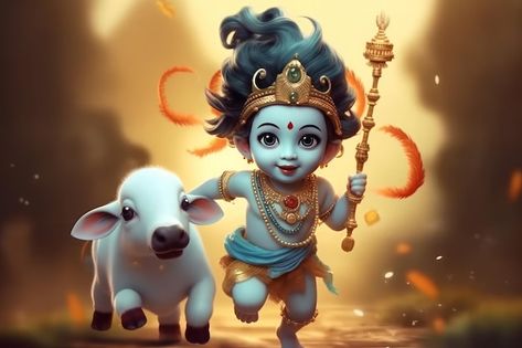 Baby krishna running with his cow in a t... | Premium Photo #Freepik #photo #lord #lord-vishnu #vishnu #indian-god Hindu God Pc Wallpaper, Desktop Wallpaper Lord Krishna, Hd God Wallpaper 1080x1920, Krishna Wallpaper For Laptop 4k, Krishna Pc Wallpaper 1920x1080, Vishnu Lord, Bal Krishna Photo, Kali Hindu, Shyam Baba