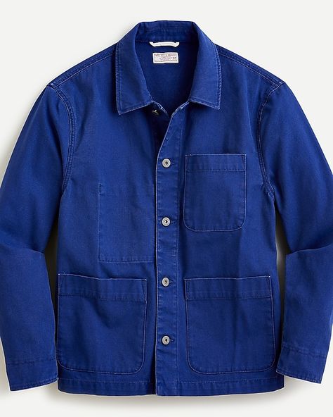 J.Crew: Wallace & Barnes Chore Jacket In Duck Canvas For Men Work Jacket Mens, Chore Jacket Men, Outfits Minimalist, French Workwear, Canvas Jacket, Mens Workwear, Workwear Jacket, Work Jacket, Duck Canvas