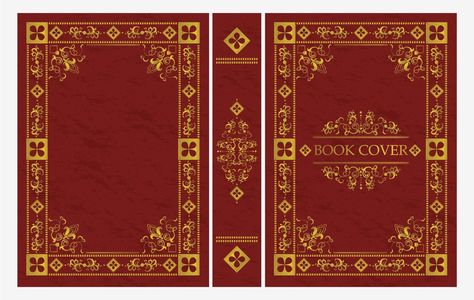 Red and gold ornamental of classical book cover Free Book Cover Design, Ornate Books, Book Texture, Creative Book Cover Designs, Book Cover Design Template, Creative Book Covers, Book Cover Template, Gold Ornament, Creative Books