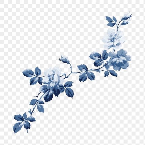 Blue Flower Png, Monochromatic Flowers, Rose Flower Png, Collage Photo Frame Design, Blue Scrapbook, Dark Blue Flowers, Blue Drawings, Blue Flower Painting, Rosé Png