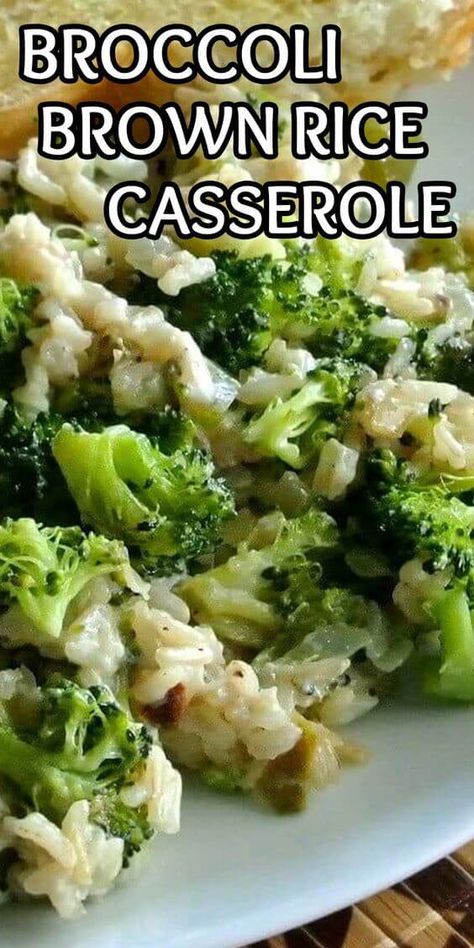 Broccoli Brown Rice Casserole, Brown Rice Side Dish Recipes, Brown Rice Casserole Recipes, Brown Rice Side Dish, Brown Rice Dishes, Broccoli Brown Rice, Brown Rice Recipes Healthy, Healthy Rice Recipes, Vegan Broccoli