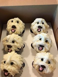 Critter Cupcakes, Pup Cakes, Puppy Cupcakes, Edible Eyes, Creative Dessert Recipes, Dog Cupcakes, Decoration Patisserie, Puppy Cake, Animal Cupcakes