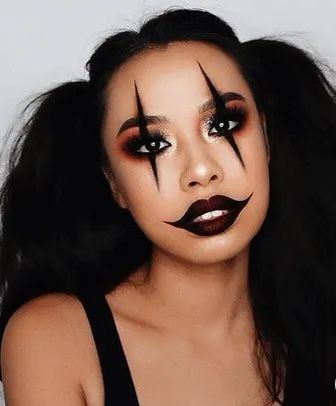 Halloween Pretty Makeup, Maquillage Halloween Clown, Halloween Women Makeup, Halloween Makeup Looks Easy, Halloween Pauroso, Makeup Looks Easy, Maquillage Halloween Simple, Pretty Halloween Makeup, Läskig Halloween