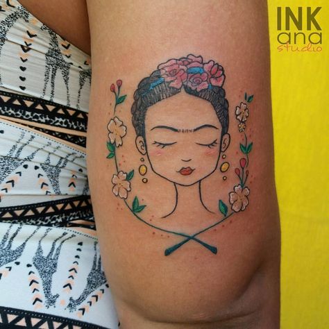 Line Art Tattoo Designs, Frida Kahlo Line Art, Frida Kahlo Tattoo, Kahlo Tattoo, Redwood Tattoo, Frida Tattoo, Frida Kahlo Tattoos, Minimalist Tattoo Meaning, Line Art Tattoo