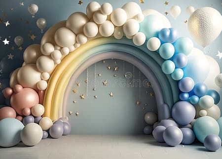 Balloon Digital Backgrounds, Easter Digital Backdrop, Spring Backdrop, Digital Photo Props Backgrounds Stock Illustration - Illustration of backgrounds, lighting: 271593029 Spring Backdrop, Rainbow Balloon Arch, Boho Backdrop, Baby Birthday Decorations, Cake Smash Backdrop, Party Hardy, Gender Reveals, Party Business, Rainbow Balloons