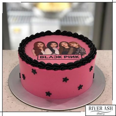 Blackpink Cupcake Ideas, Kpop Cake, Bts Cake, Pink Happy Birthday, Beautiful Cake Designs, Pink Birthday Cakes, Rainbow Food, Simple Birthday Cake, Pretty Birthday Cakes