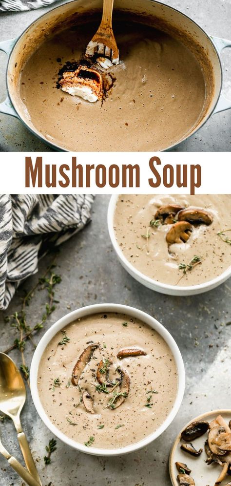 Blended Mushroom Soup, Soup Mushroom, Mushroom Bisque, Well Plated, Mushroom Soup Recipe, Cozy Soup, Creamy Mushroom Soup, Soup Healthy, Mushroom Soup Recipes