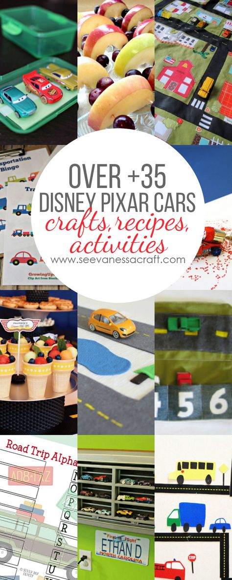 Over 35+ Disney Pixar Crafts, Recipes and Activities #Cars3Event Disney Cars Party Activities, Cars Birthday Activities, Disney Cars Activities, Pixar Crafts, Cars Activities, Pixar Cars Birthday, Pixar Party, Cars (disney) Party, Disney Parties