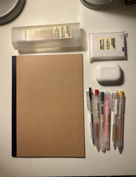 Muji Aesthetic, Muji Stationary, Aesthetic Account, Muji Notebook, Muji Stationery, Muji Pens, Stationery Obsession, Cute Stationary School Supplies, Study Essentials