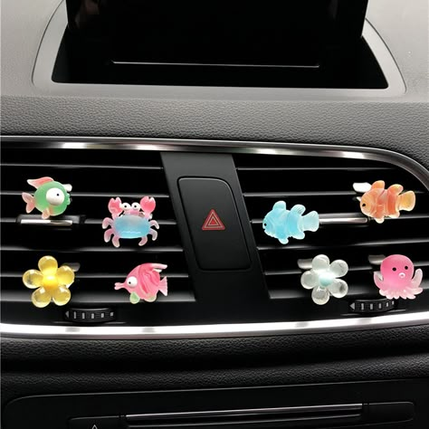 Colorful Crab Car Air Vent Clips, Ocean Animals Car Diffuser(Set of 2), Car Air Freshener,  Crystal Car Accessories, Car Decals for Women #CarMods Girly Car Accessories, Car Deco, Car Vent Clip, Cool Car Accessories, Girly Car, Car Essentials, Car Vent, Cute Car Accessories, Pt Cruiser