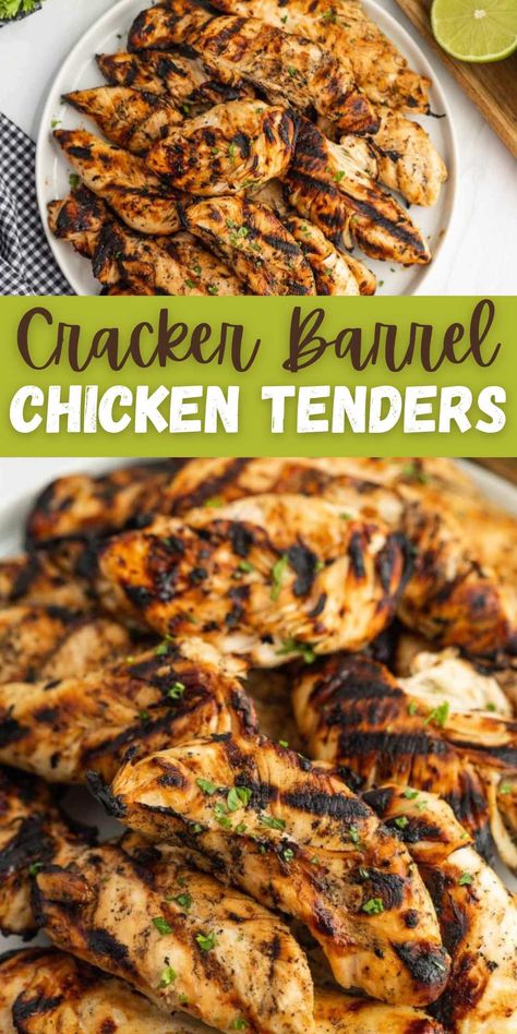 Cracker Barrel Chicken Tenders Cracker Barrel Chicken Tenders, Cracker Barrel Grilled Chicken, Cracker Barrel Chicken, Air Fryer Recipes Keto, Cracker Barrel Recipes, Copycat Cracker Barrel, Quick Bread Recipes Easy, Grilled Chicken Recipe, Grilled Chicken Tenders