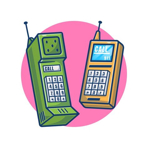 Retro Phone Drawing, Vintage Phone Drawing, Telephone Doodle, Phones Drawing, Telephone Cartoon, Phone Illustrations, Cartoon Telephone, Telephone Illustration, Telephone Drawing