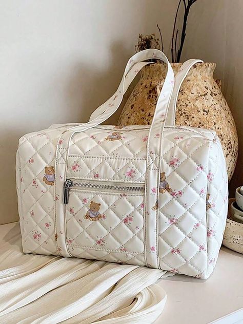 Large,Lightweight Travel Bag With Cute Prints - Perfect Ct For Overnight Trips,Sports And Everyday Use. Overnight Bag Gym Bag Duffle Bag Weekend Bag Duffel Bag Carry On Bag College Bag Luggage Bags Weekender Bag Hospital Bag White Casual   Polyester Cartoon,Geometric,Plaid,Plants    Luggage & Travel Gear, size features are:Bust: ,Length: ,Sleeve Length: Cute Luggage, Cute Prints, Mom Bags, Womens Wide Leg Pants, Holiday Bag, College Bags, Hospital Bag, Travel Duffel, Card Bag